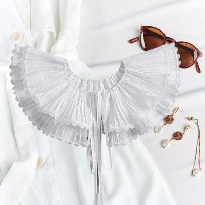 Trendy Damen-Blusenkragen Plisseekragen zum Schnüren Neckwear