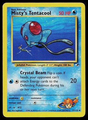 Pokemon Card Gym Heroes Misty's Tentacool 57/132 Uncommon