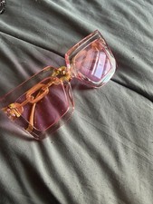 Pink Clear Glass Frames With Gold Accents For...