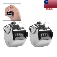 2Pcs Portable 4 Digit Hand Held Number Click Golf Counter Tally Recorder 