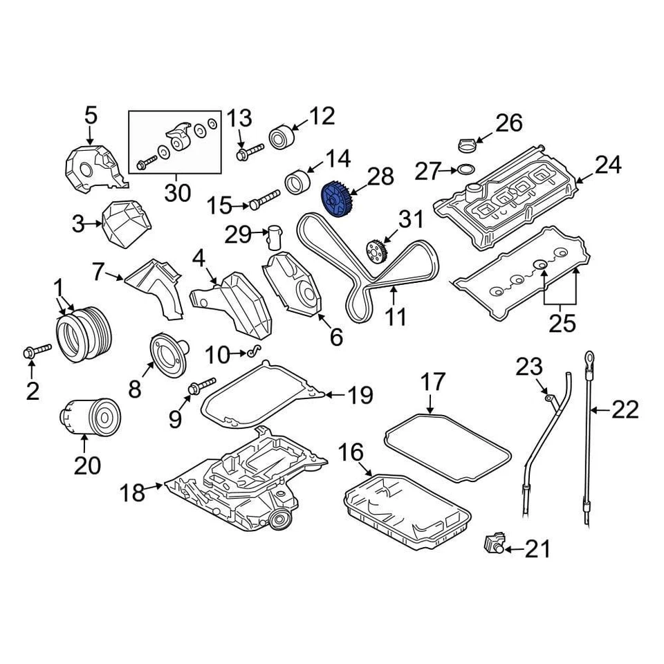 For Audi S4 2000-2002 Audi 078109111B Engine Timing Camshaft Sprocket - Изображение 2 из 4