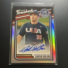 2026 Panini USA Stars & Stripes Carter Holton SILVER PRIZM AUTO SP #'d /199 (M1)