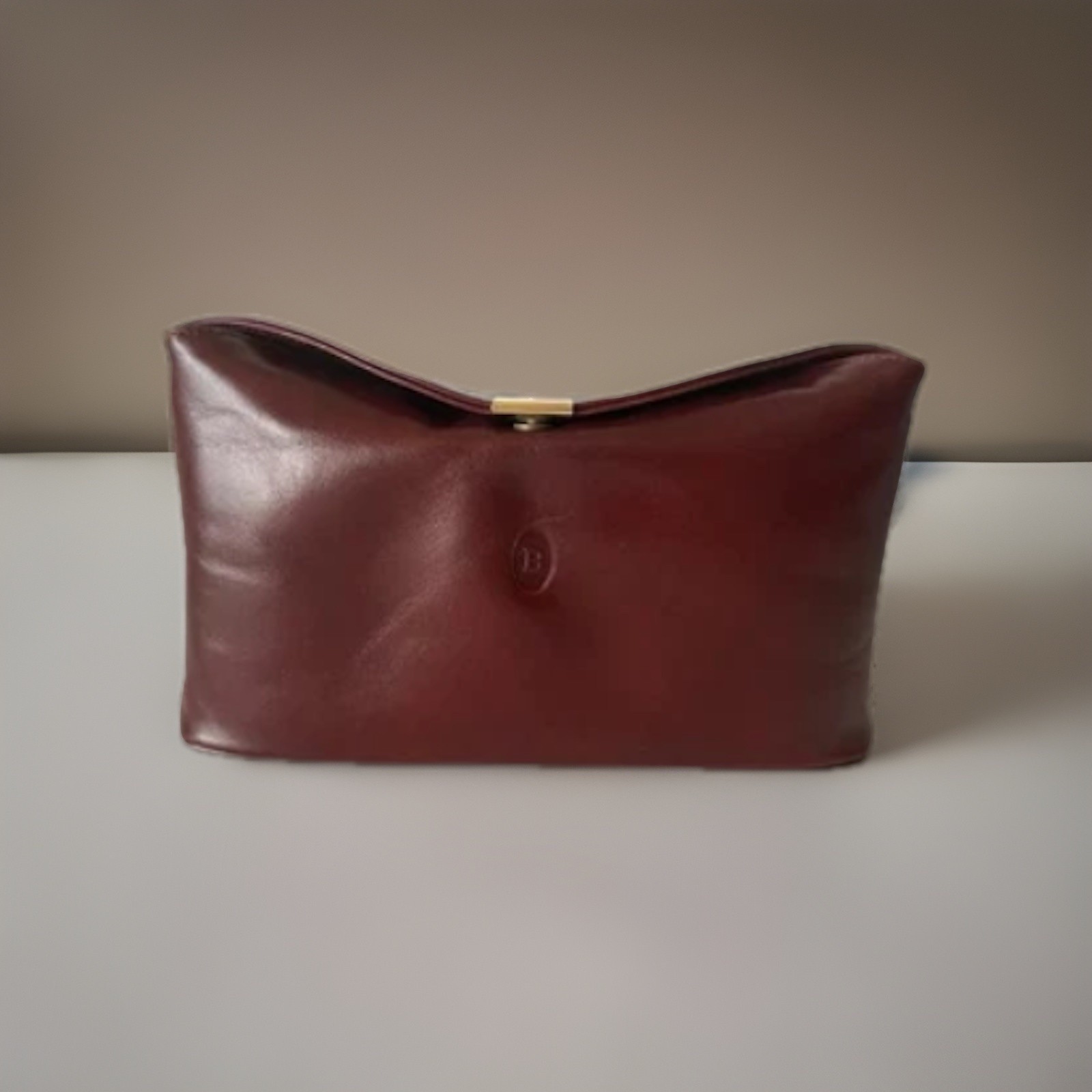 Authentic Bally Clutch Bag Reddish brown Leather From Japan 0935