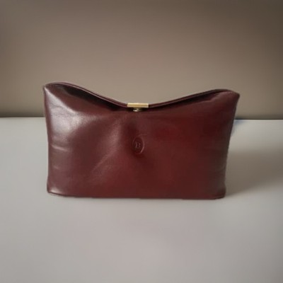 Authentic Bally Clutch Bag Reddish brown Leather From Japan 0935
