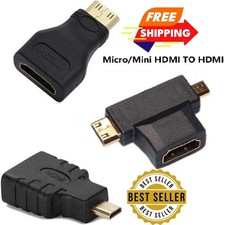 2 Pack Micro HDMI Type D Male To HDMI A Female Cable Adapter Converter Connector