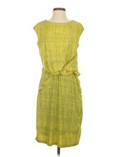 H By Halston Women Yellow Casual Dress S Petites