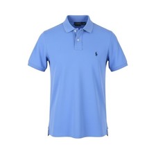 Ralph Lauren Custom Slim Fit Uomo Polo 2XL Blu Logo Ricamato Manica Corta I