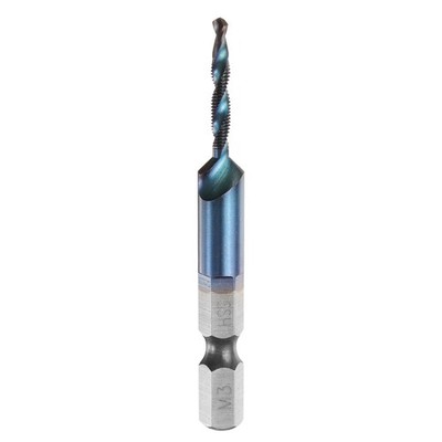 Drill Bit & Masking Machine, M3 x 0.5 Thread, 1/4'' Hex Shank