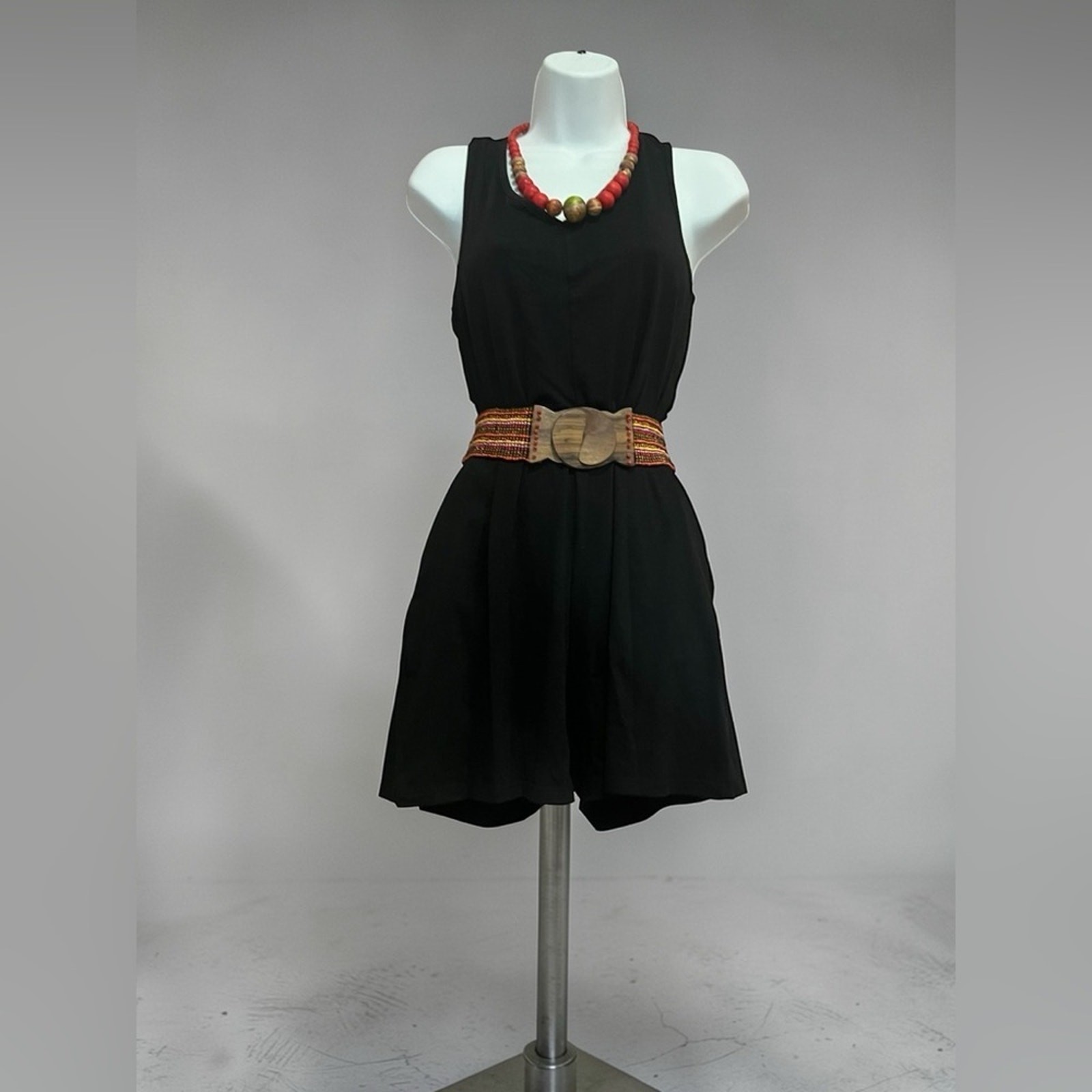 NWT One-Piece Romper Shorts | Black | Size Small | Sleeveless V-Neck