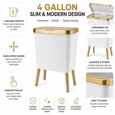 Bathroom Trash Can with Lid Free shipping