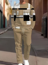 Men's Outfit 2 Piece Set Shirt Pants Suit PLUS SIZE BIG 4XL