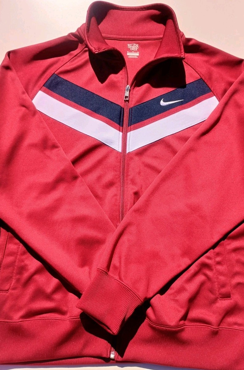 Nike Full Zip Men's Striker Track Y2K Jacket Size XL Red White Black Athletic View 2