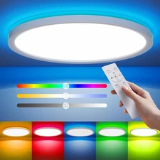 Smart RGB LED Ceiling Lights with Remote - 15.8 Inch, 36W 3600LM round Flush Mou