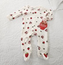 NWT STRAWBERRY SHORTCAKE NB  3M BABY FOOTED SLEEPER PAJAMA