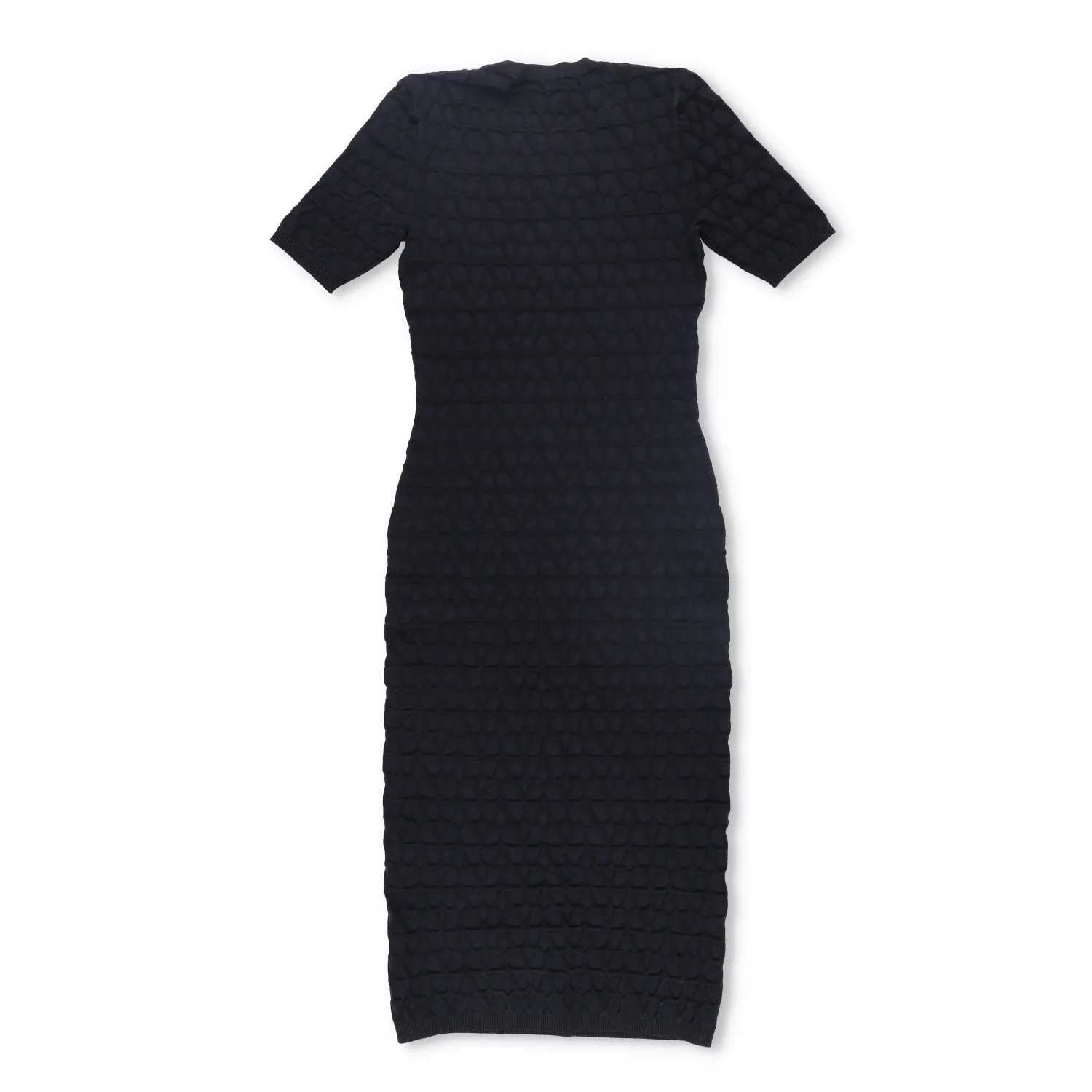 VALENTINO Womens Knit Midi Dress Black Round Neck Half Sleeve Large RRP 1850 thumbnail 7