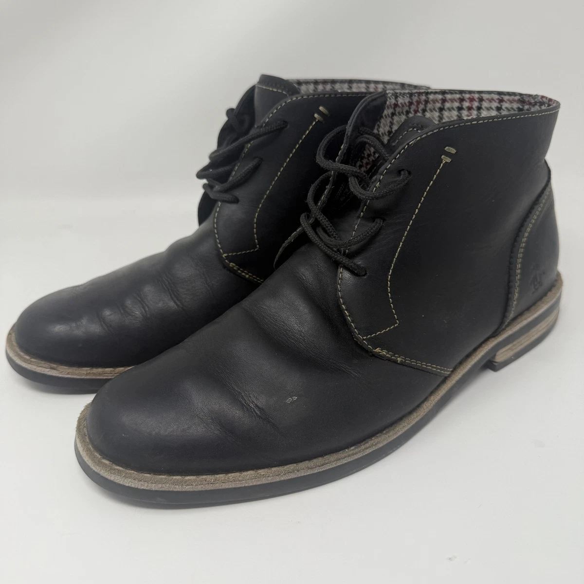 Original Penguin Hank OP OP100142M Mens Black Leather Mid Top Chukkas Boots Penguin Boots Hank Op size 13 mens leather | Mercari main image 2