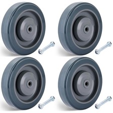 Shopping Cart Caster Wheels Replacement 5-Inch Grey Inch Caster Wheels 4 Pack