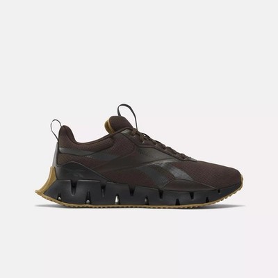 Size 11, Reebok Zig Dynamica STR Running Sneakers, Unisex | Brown / Black