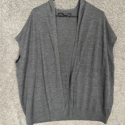Allsaints Rheia Sleeveless Hoody Cardigan Sweater Merino Wool Womens Small Gray - Picture 1 of 9