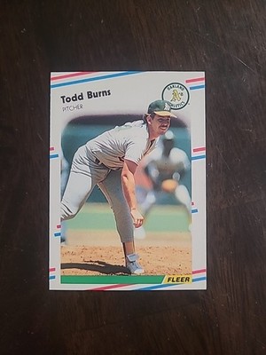 1988 Fleer Update Todd Burns RC #U-52 Oakland Athletics Rookie