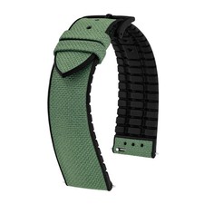 Bracciale Per Orologio Verde Scuro, Gomma, SEAQUAL® Plastica Marina di HIRSCH