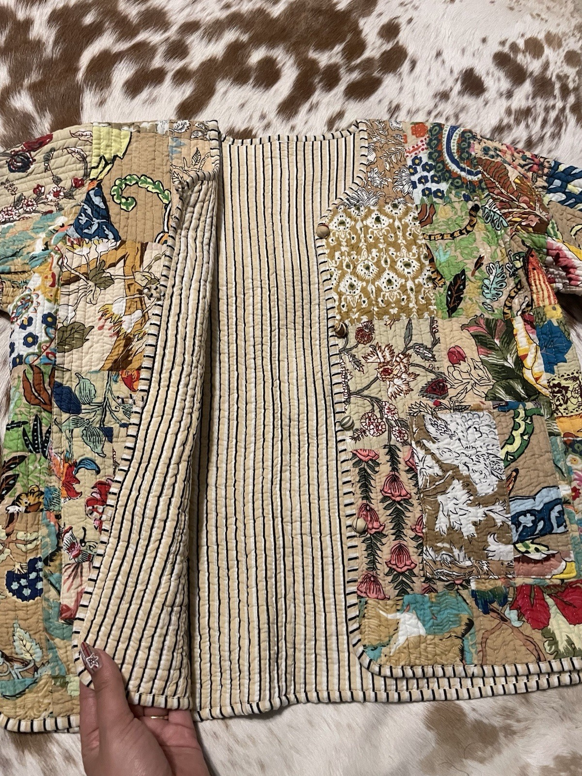 Boho Quilted Patch Work Jacket - image 6