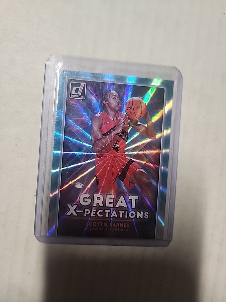 2021-22 Panini Donruss The Rookies Scottie Barnes Teal Laser Card #22 Raptors