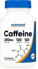 Nutricost Caffeine 200mg Pills, 120 Capsules, 120 Servings