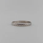 Vintage Silver Ring 875 Patterned Band Women USSR Era Size 5.5 / 16