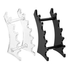 2pcs Pen Holders, 6-Slot Vertical and Horizontal Pen Display Stand, Clear/Black