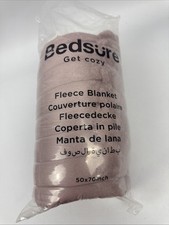 Bedsure Get Cozy Pink Fleece Blanket 50x70 Inches