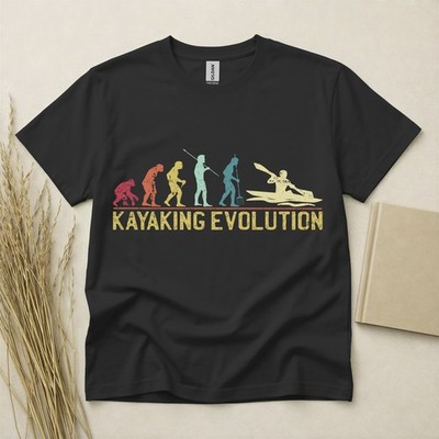 T-Shirt Kajak Evolution lustig Kajak Geschenk Paddel Sport Gildan Baumwolle Top