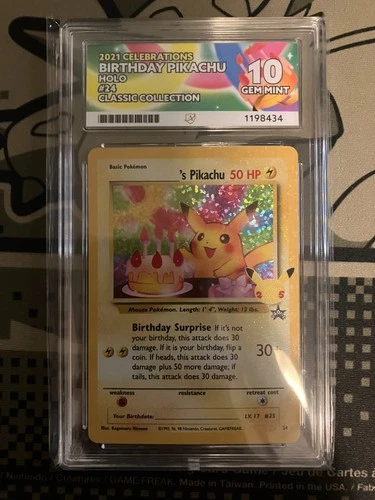 Pokemon TCG - Birthday Pikachu 24 - Classic Collection Celebrations - ACE 10