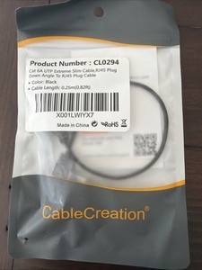 Cat 6a UTP RJ45 to RJ45 Cable Black Extreme Slim 0.25m Length