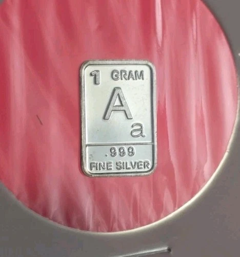 Letter "A" - 1 Gram .999 Fine Pure Silver Bullion Mini Square Bar Ingot Coin