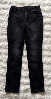 Flying Monkey Dark Wash Black Jeans Size 30 Split Front Stretch