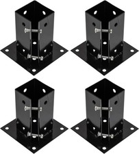 X4 Fence Post Support Bolt Down 75mm Garden Holder Like Metpost Bolt Grip