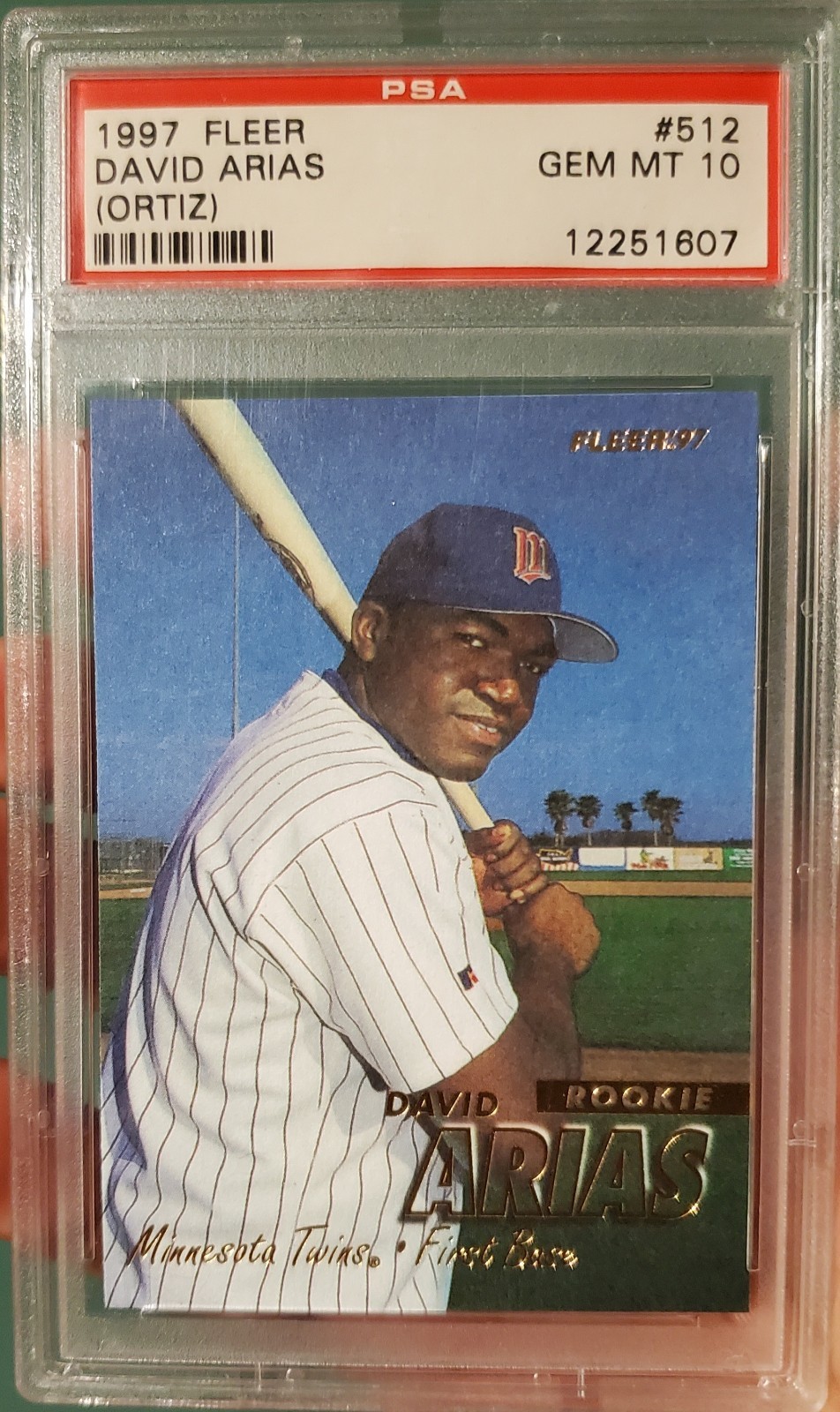 1997 Fleer David Ortiz #512 PSA 10 Rookie Arias HOF Red Sox