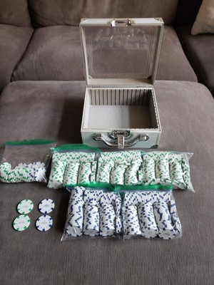 Patron Tequila Poker Chip Set Display Case Promo Casino Set Over