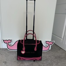 Marykay Large Logo Adjustable Rolling Makeup Travel Luggage Bag Black Pink Retro