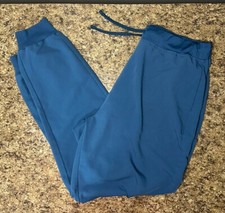 GREAT Mandala Women  s Teal Jogger Scrub Pants W/ Stretchy Waist Size XL