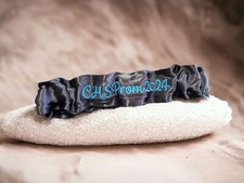 Your High School  Prom Year Custom Colors Embroidered Dance Garter Personalized