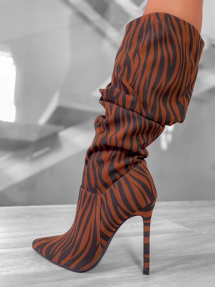 Malien Original Stiletto Tacones Altos Botas Marrón 39 - Imagen 4 de 4