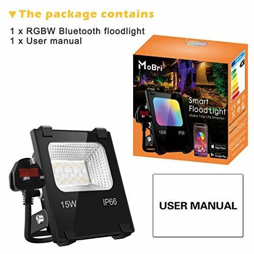 LED Flood Lights Outdoor, 15W Bluetooth Smart Floodlight APP Control, Nowe uzupełnienie
