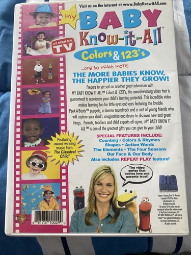 My Baby Know It All DVD Colors & 123 , Rare Lire - Photo 2/6