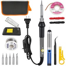 60W Electric Soldering Iron Welding Gun Tool Kit Solder Wire Desoldering Pump US