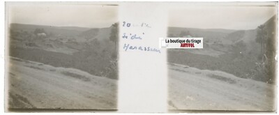 Sidi Harazem, Marokko, Stereo Glasplatte, schwarz-weiß positiv 4,5x10,7 cm