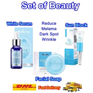 Details about Natcha Beauty Set Hi Speed Whitening Serum Soap Sun Screen Protection