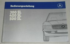 Owner's Manual Mercedes-Benz 300 SL / 420 SL / 500 SL R 107 Stand 09/1985