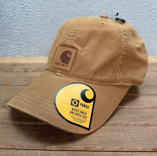 Carhartt Force Hat Adult Brown Duck Canvas Strap Back Workwear Chore Grunge